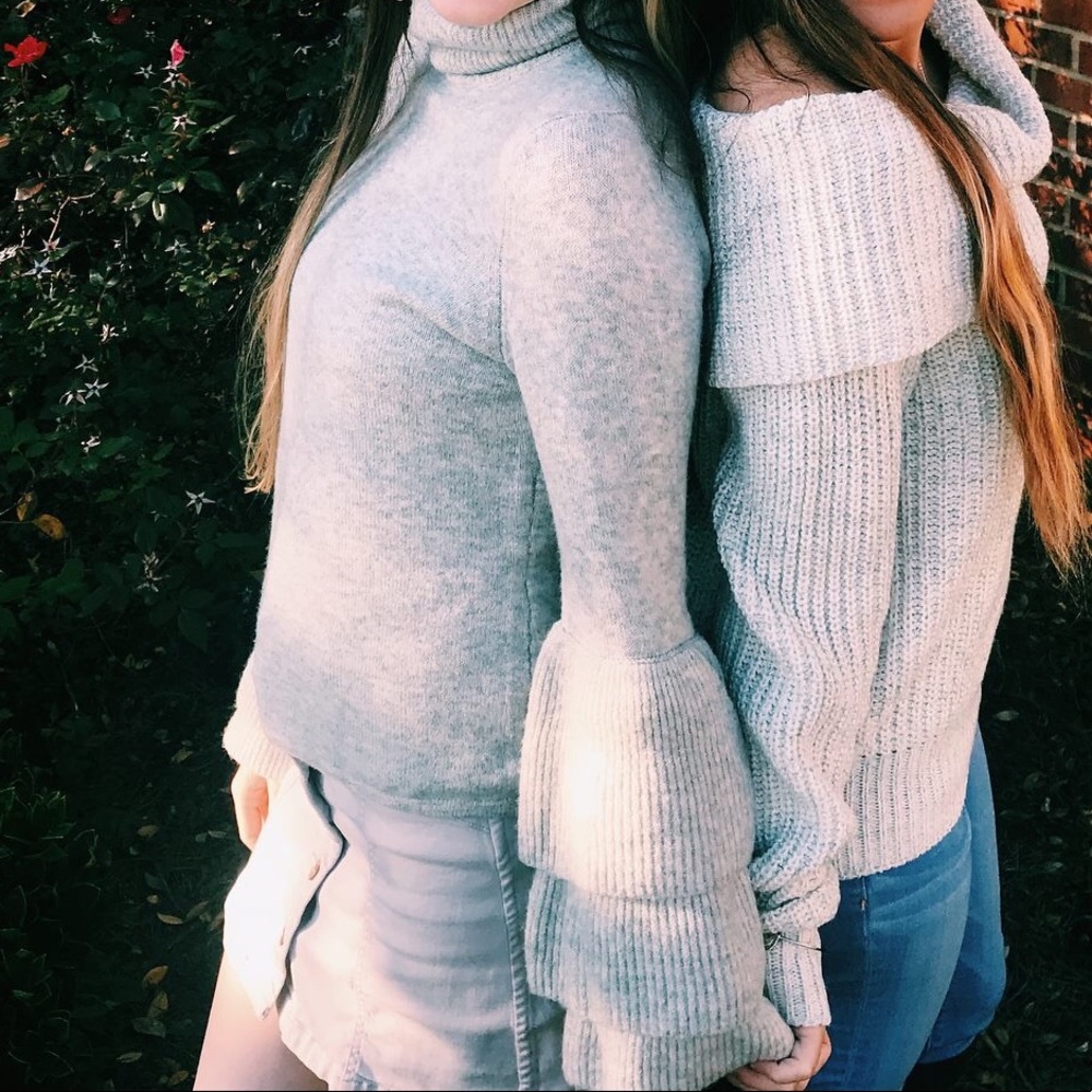 gray sweater